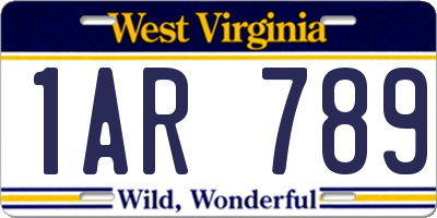 WV license plate 1AR789