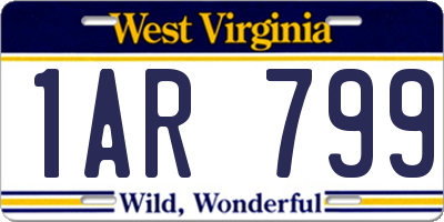 WV license plate 1AR799