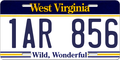 WV license plate 1AR856