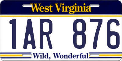WV license plate 1AR876