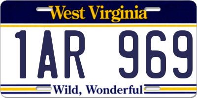 WV license plate 1AR969