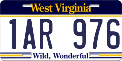 WV license plate 1AR976