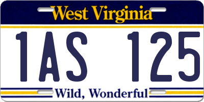WV license plate 1AS125