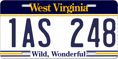 WV license plate 1AS248