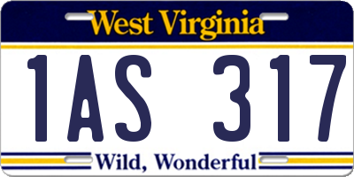 WV license plate 1AS317