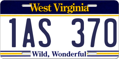 WV license plate 1AS370