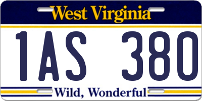 WV license plate 1AS380