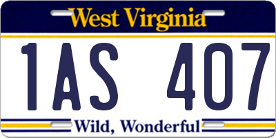 WV license plate 1AS407