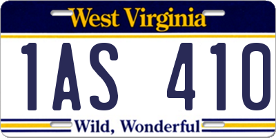 WV license plate 1AS410