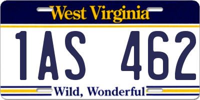 WV license plate 1AS462