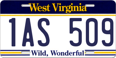 WV license plate 1AS509
