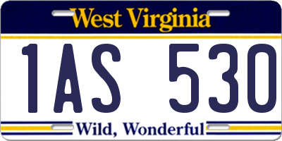 WV license plate 1AS530
