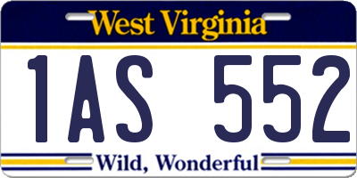 WV license plate 1AS552