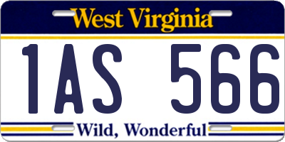 WV license plate 1AS566