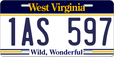 WV license plate 1AS597