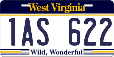 WV license plate 1AS622