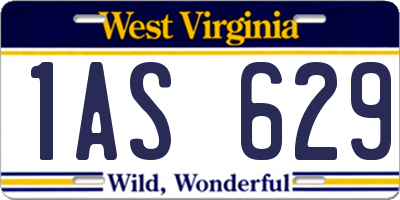 WV license plate 1AS629