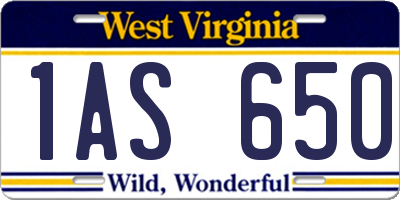 WV license plate 1AS650