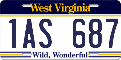 WV license plate 1AS687