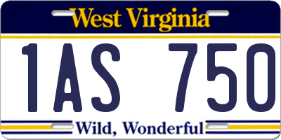 WV license plate 1AS750