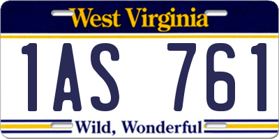 WV license plate 1AS761