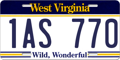 WV license plate 1AS770