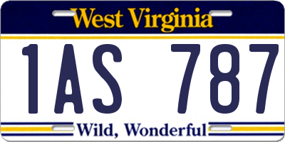 WV license plate 1AS787