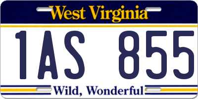 WV license plate 1AS855