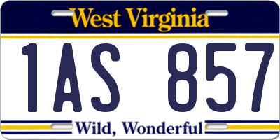 WV license plate 1AS857