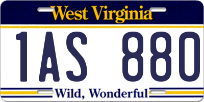 WV license plate 1AS880