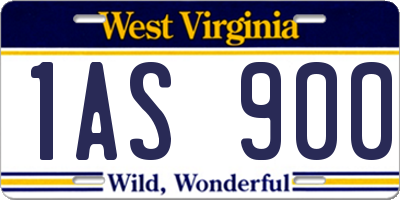 WV license plate 1AS900