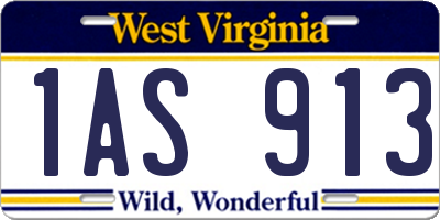 WV license plate 1AS913