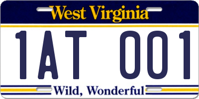 WV license plate 1AT001
