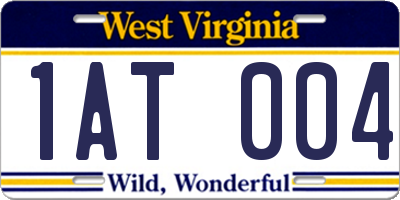 WV license plate 1AT004