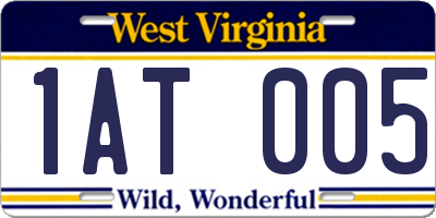 WV license plate 1AT005