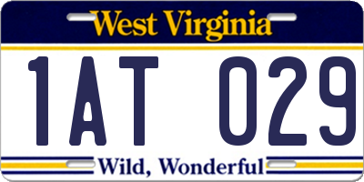 WV license plate 1AT029