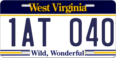WV license plate 1AT040