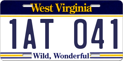 WV license plate 1AT041