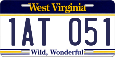 WV license plate 1AT051