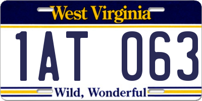 WV license plate 1AT063