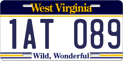 WV license plate 1AT089