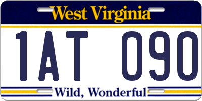 WV license plate 1AT090