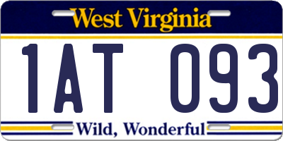 WV license plate 1AT093