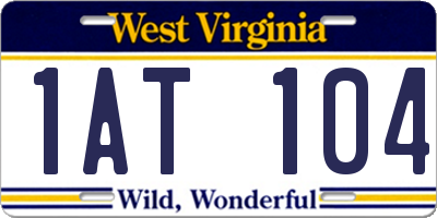 WV license plate 1AT104