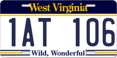 WV license plate 1AT106