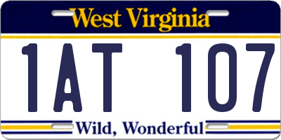 WV license plate 1AT107