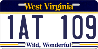 WV license plate 1AT109