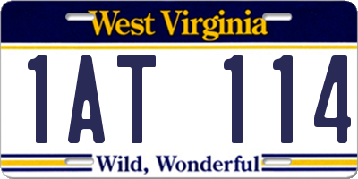 WV license plate 1AT114