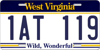 WV license plate 1AT119