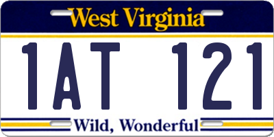 WV license plate 1AT121